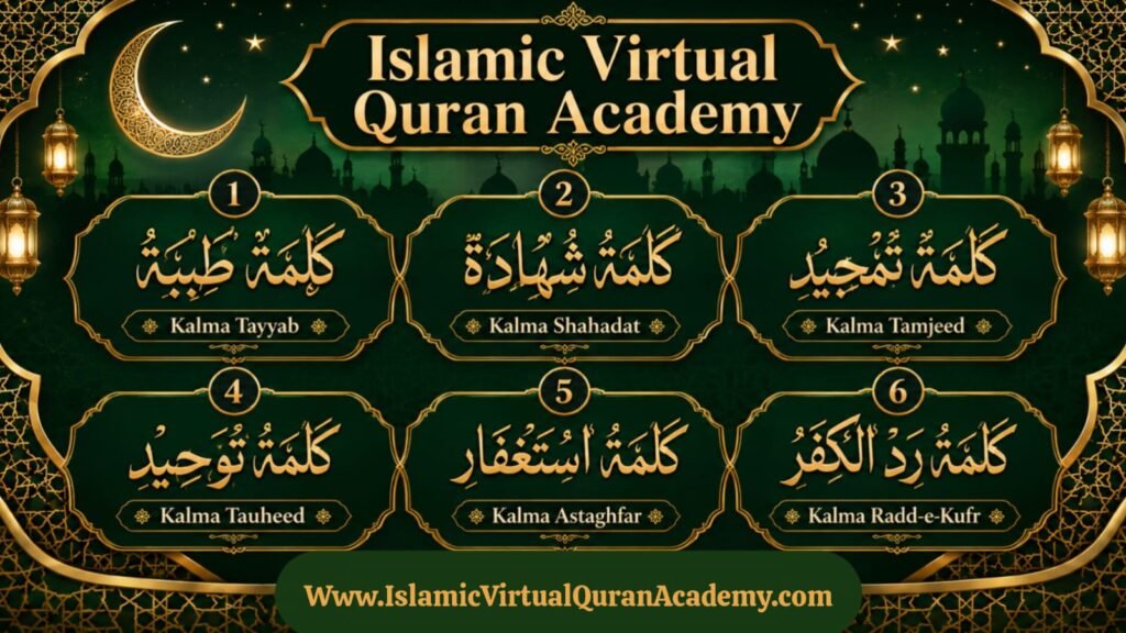 6 Kalmas in Islam - Tayyab, Shahadat, Tamjeed, Tauheed, Astaghfar, Radd-e-Kufr